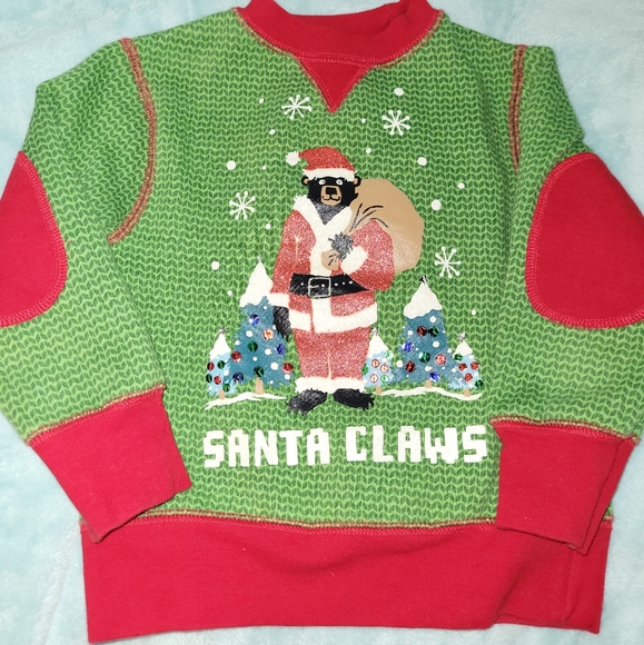 Hatley Little Blue House "Santa Paws" Christmas Sequined Sweatshirt 3 Yrs - Picture 1 of 4